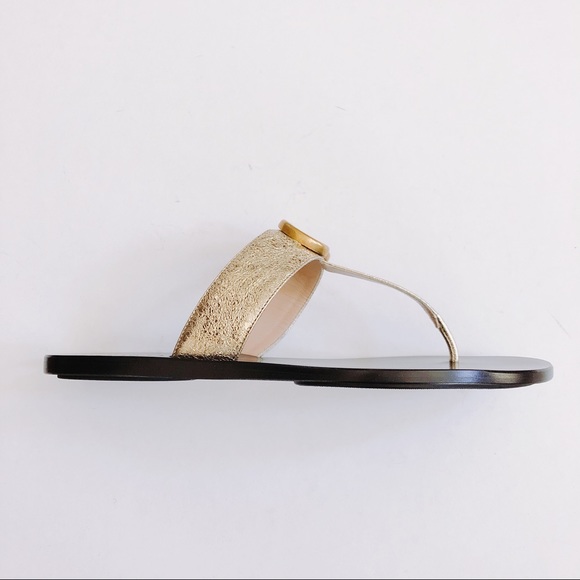 Sold! Gucci Marmont metallic leather thong sandals - Picture 7 of 7